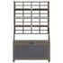 Storage Box with Trellis Gray 39"x19.7"x63" Solid Wood Acacia