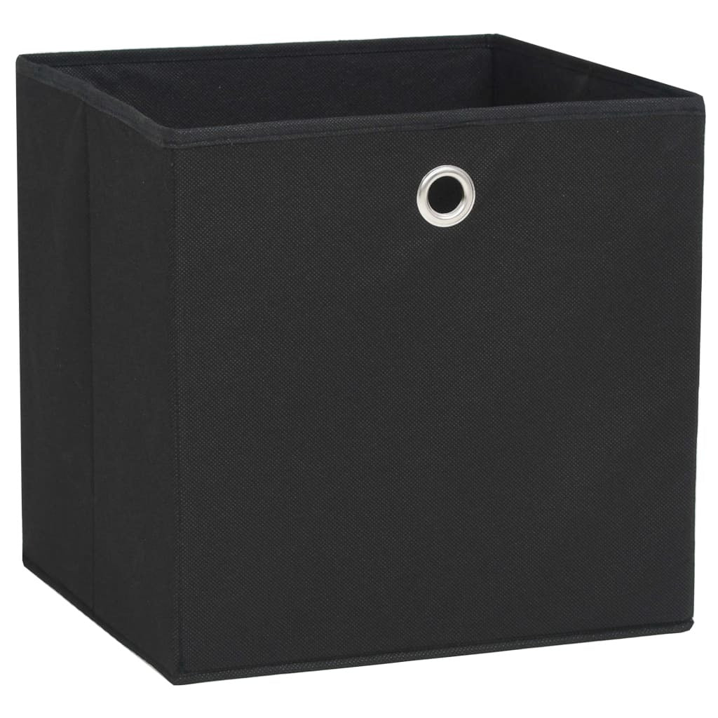 Storage Boxes 4 pcs Non-woven Fabric 12.6"x12.6"x12.6" Black