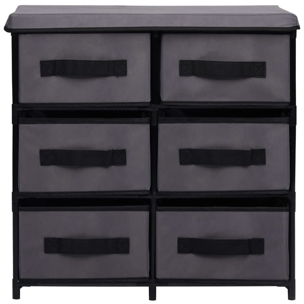 Storage Cabinet with 6 Drawers 21.7"x11.4"x21.7" Gray Steel