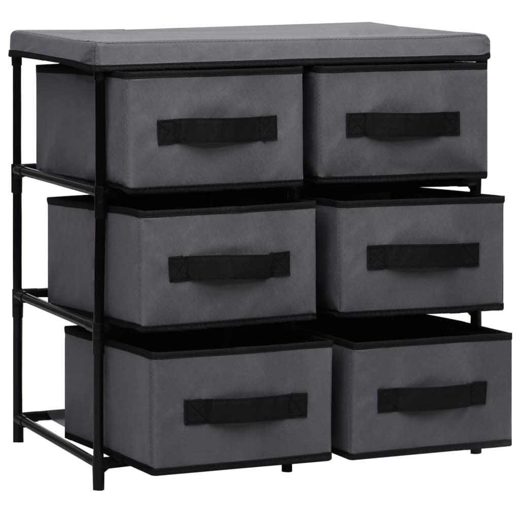 Storage Cabinet with 6 Drawers 21.7"x11.4"x21.7" Gray Steel