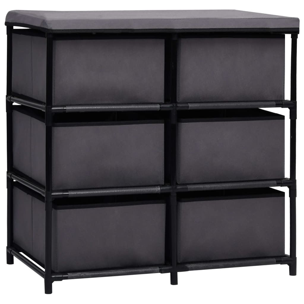 Storage Cabinet with 6 Drawers 21.7"x11.4"x21.7" Gray Steel