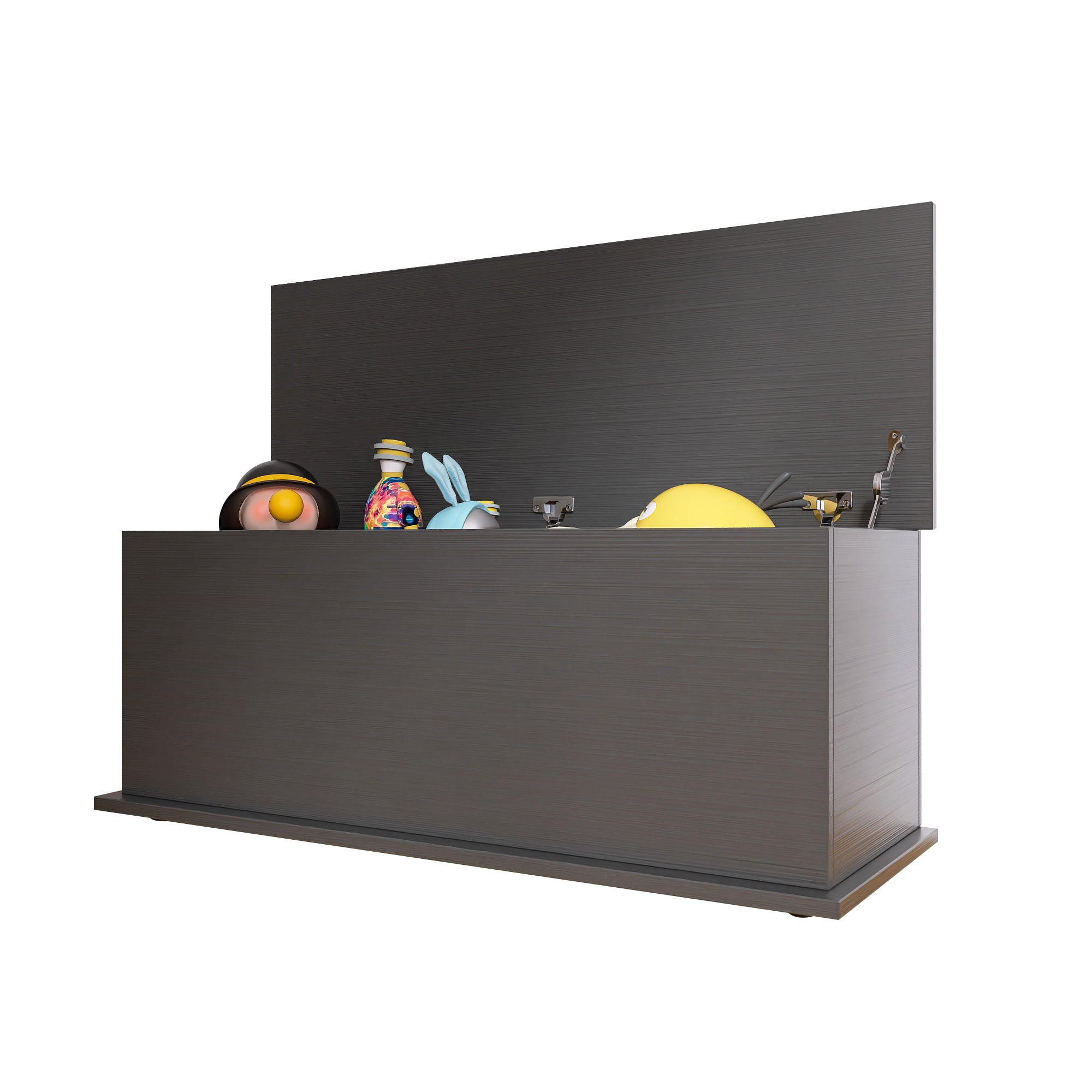 Storage Chest Trunk, Lift Top Wood Box for Entryway Bench Organizer Home Furniture, Black