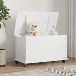 Storage Chest with Wheels ALTA White 28.7"x15.6"x17.3" Solid Wood Pine