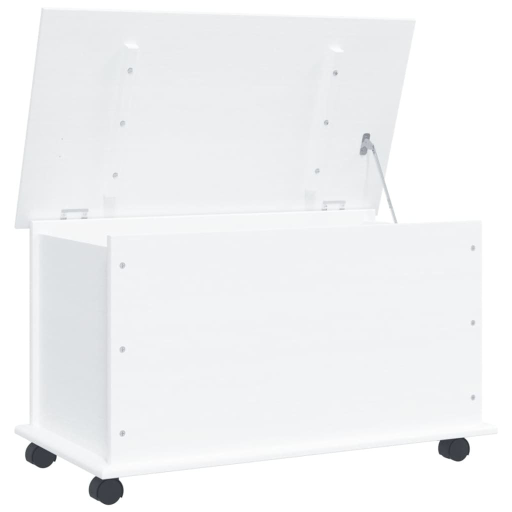 Storage Chest with Wheels ALTA White 28.7"x15.6"x17.3" Solid Wood Pine