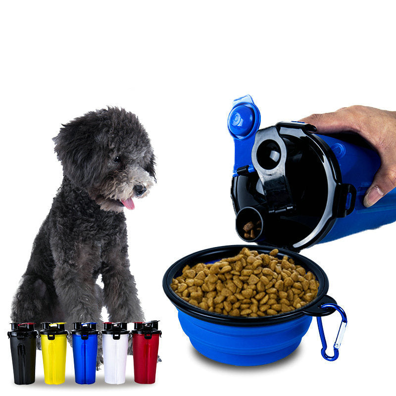 Storage Pet Food and Water Cup Feeding Dogs Out Portable Dog Cups Silicone Collapsible Water Bowl - WoodPoly.com