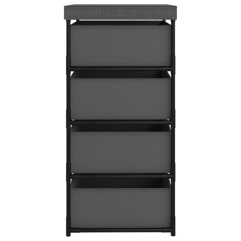 Storage Rack with 4 Fabric Baskets Steel Gray