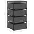 Storage Rack with 4 Fabric Baskets Steel Gray