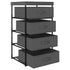 Storage Rack with 4 Fabric Baskets Steel Gray