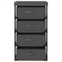 Storage Rack with 4 Fabric Baskets Steel Gray