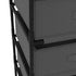 Storage Rack with 4 Fabric Baskets Steel Gray