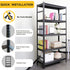 Storage Shelves 5 Tier Heavy Duty Metal Shelving Unit Adjustable Shelving Units and Storage Rack Kitchen Garage Shelf H78 * W47.2 * D18