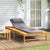 Sun Lounger with Dark Gray Cushion and Pillow Solid Wood Acacia