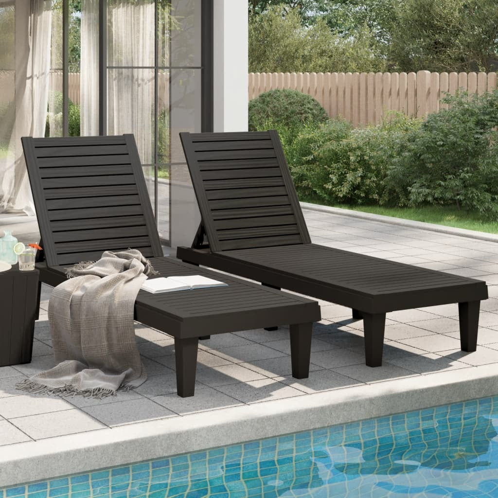 Sun Loungers 2 pcs Black 61