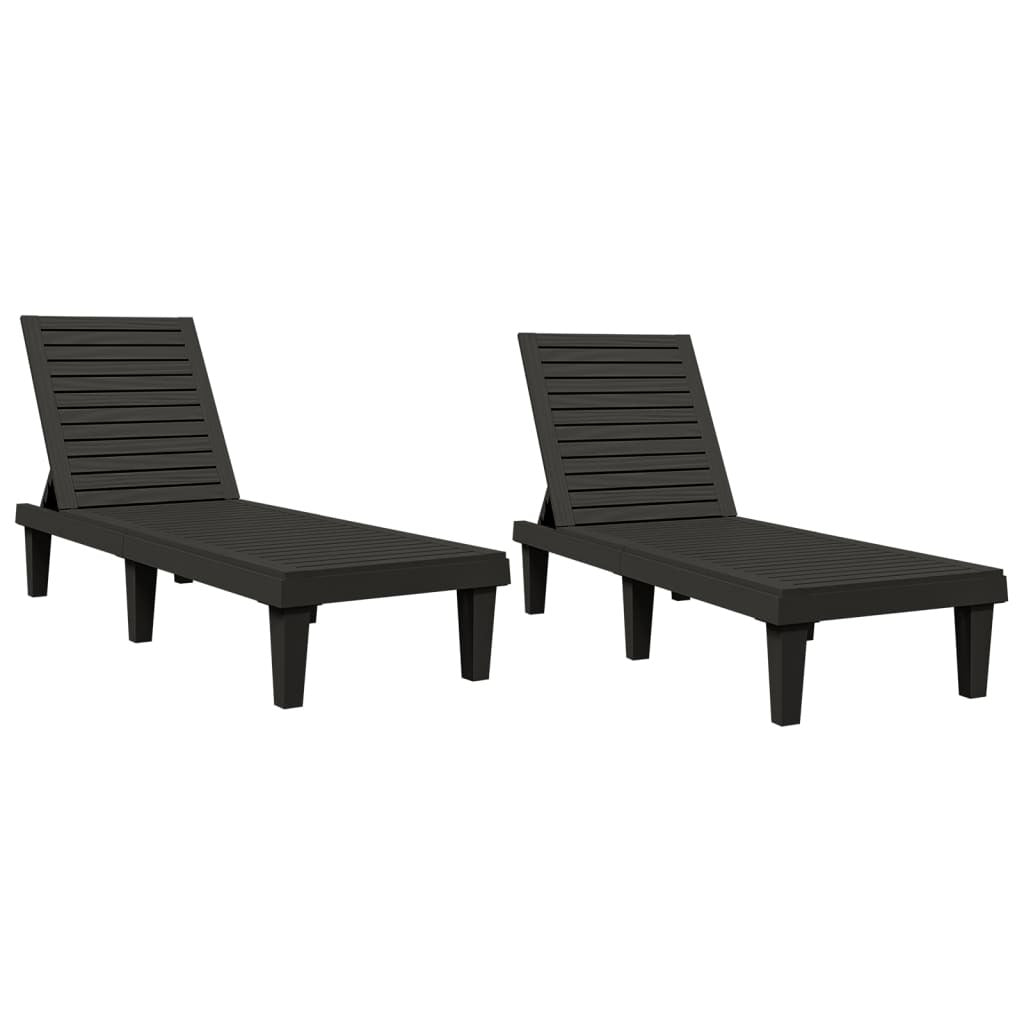 Sun Loungers 2 pcs Black 61