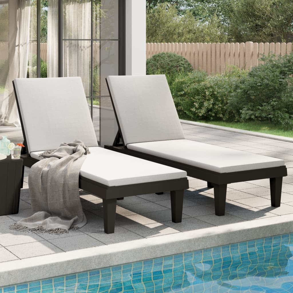 Sun Loungers 2 pcs Black 61