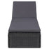 Sunlounger Poly Rattan Black and Dark Gray