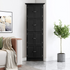 Tall Storage Cabinet with Doors and 4 Shelves for Living Room, Kitchen, Office, Bedroom, Bathroom, Modern, Black
