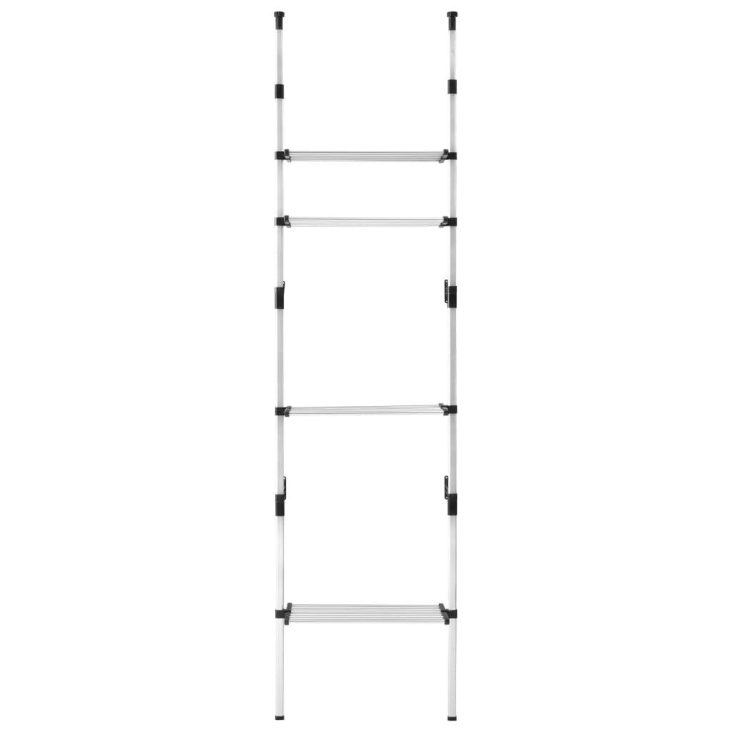 Telescopic Wardrobe System with Shelves Aluminum