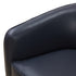 Tessa Midnight Blue Top Grain Leather Wood Base Swivel Chair