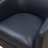 Tessa Midnight Blue Top Grain Leather Wood Base Swivel Chair