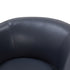 Tessa Midnight Blue Top Grain Leather Wood Base Swivel Chair