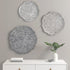 Textured Feather 3-piece Metal Disc Wall Decor Set