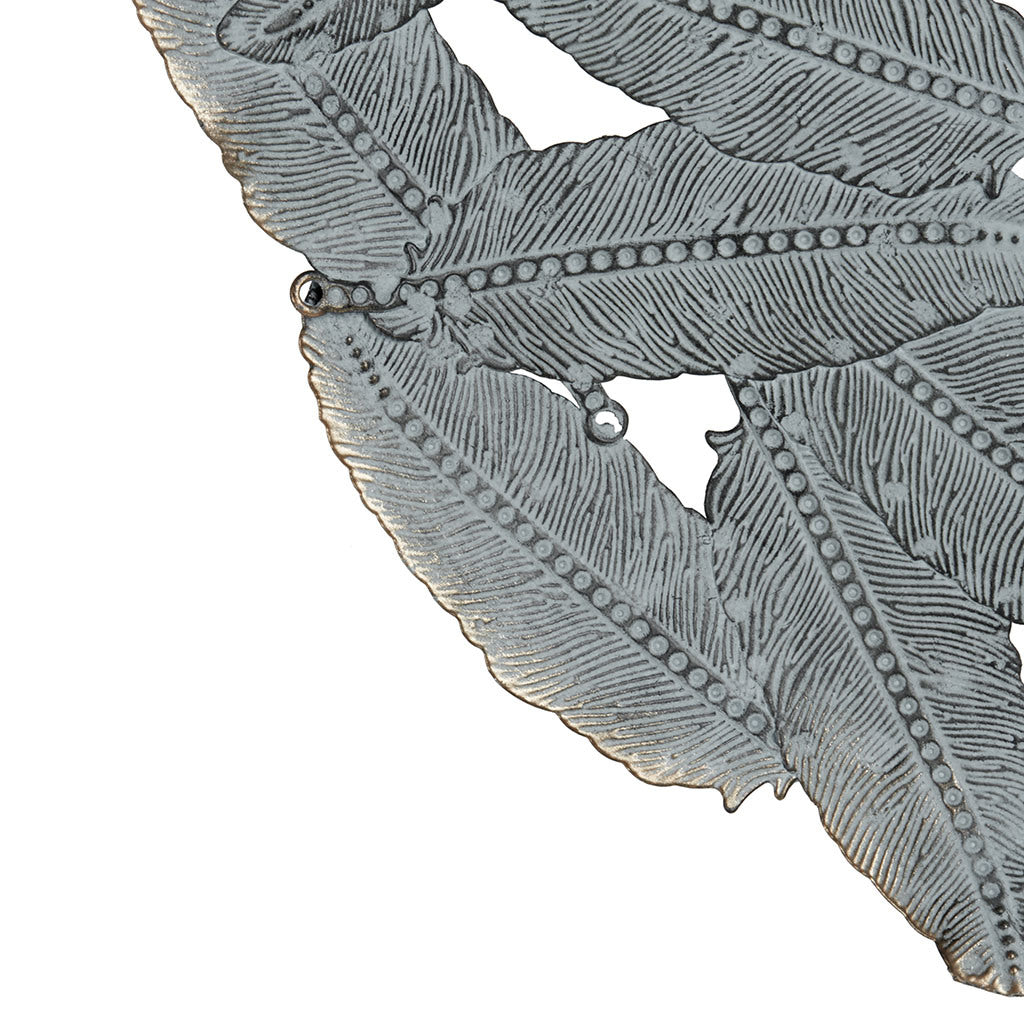 Textured Feather 3-piece Metal Disc Wall Decor Set