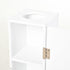 Toilet Paper Cabinet, Small Bathroom Corner Floor Cabinet with Doors and Shelves, Thin Storage Bathroom Organizer for Paper Shampoo, White