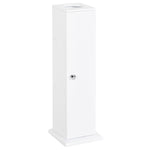 Toilet Paper Cabinet, Small Bathroom Corner Floor Cabinet with Doors and Shelves, Thin Storage Bathroom Organizer for Paper Shampoo, White