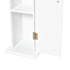 Toilet Paper Cabinet, Small Bathroom Corner Floor Cabinet with Doors and Shelves, Thin Storage Bathroom Organizer for Paper Shampoo, White