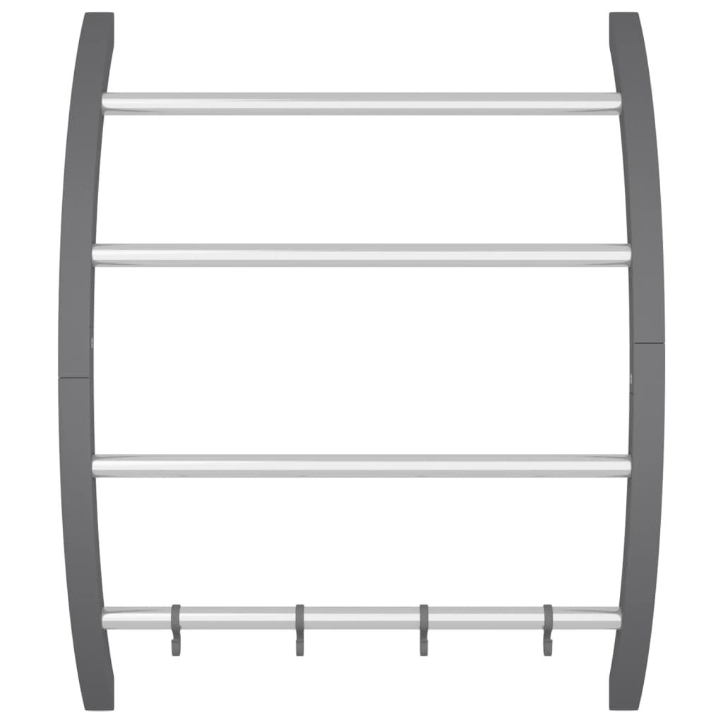 Towel Rack with Hooks Silver 22