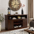 Traditional TV Media Stand Farmhouse Rustic Entertainment Console for TV Up to 65" with Open and Closed Storage Space, Espresso, 60"W*15.75"D*34.25"H