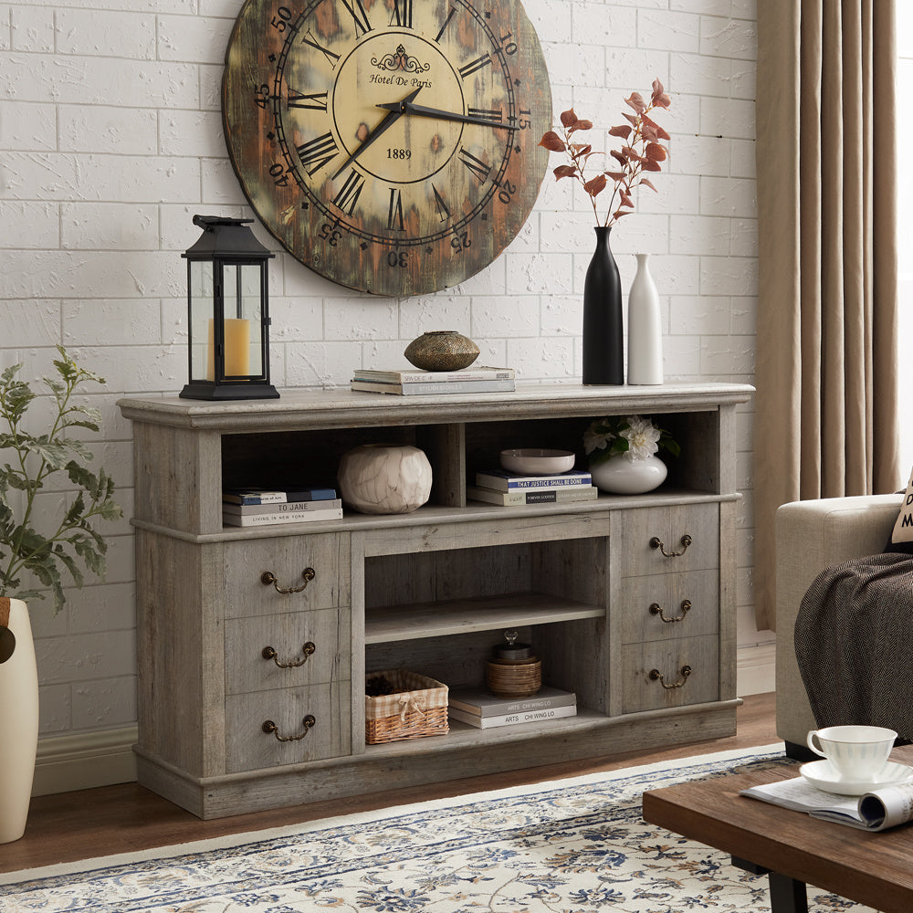 Traditional TV Media Stand Farmhouse Rustic Entertainment Console for TV Up to 65