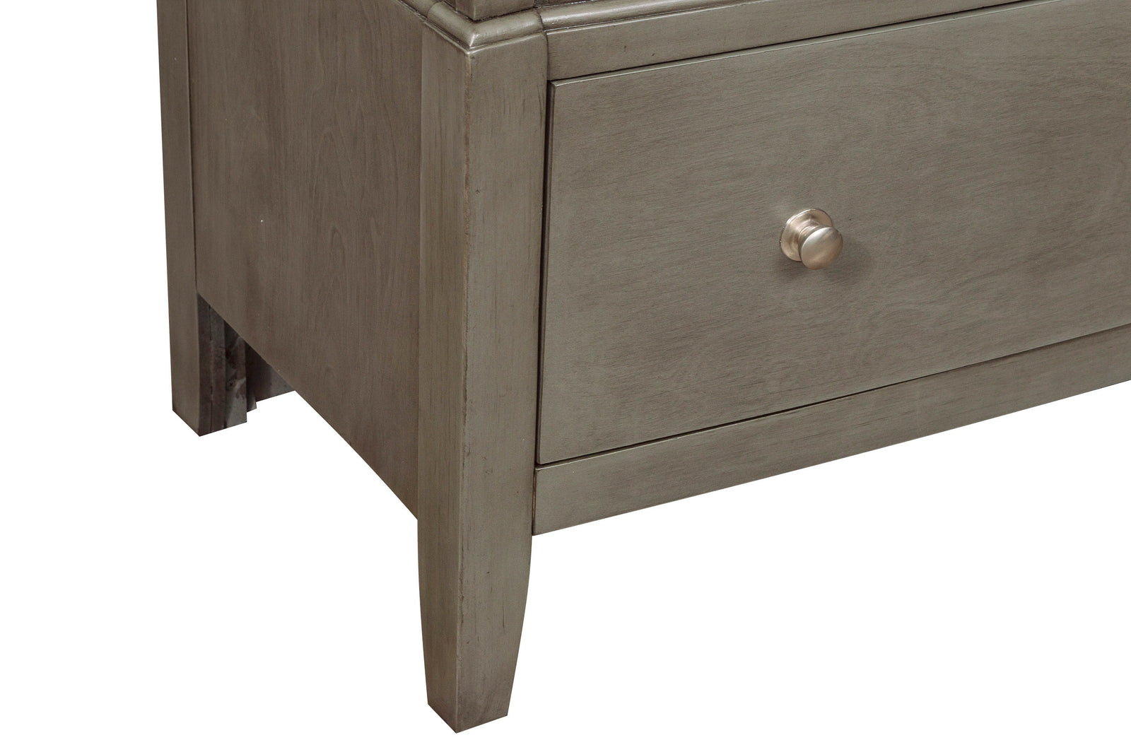Transitional Style Gray Finish 1pc Desser Storage Drawers Ball Bearing Glides Wooden Furniture