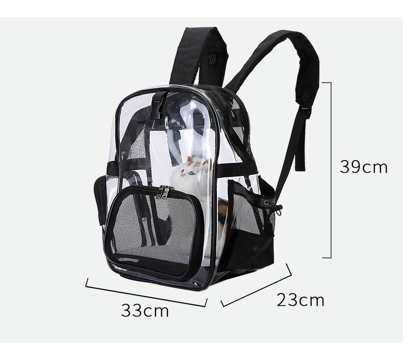 Transparent Pet Backpack Cat Backpack Carrier for Small Dog Kittens Breathable Mesh Window Travel Carrier Bag Weight up To 10lbs for Puppy Kitty Travel - WoodPoly.com