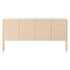 TREXM Minimalist Style 60"L Large Storage Space Sideboard with 4 Doors and Rebound Device for Living Room and Entryway (Apricot Cream)
