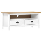 TV Stand Hill White 43.3"x15.7"x18.5" Solid Pine Wood
