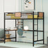Twin Metal Loft Bed with Desk and Shelve