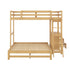 Twin over Full Bunk Bed with Built-in Desk and Three Drawers