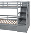 Twin over Twin Bunk Bed with Storage Staircase, Slide and Drawers, Desk with Drawers and Shelves, Gray(Expected Arrival Time: 1.17)