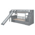 Twin over Twin Bunk Bed with Storage Staircase, Slide and Drawers, Desk with Drawers and Shelves, Gray(Expected Arrival Time: 1.17)