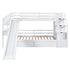 Twin over Twin Bunk Bed with Storage Staircase, Slide and Drawers, Desk with Drawers and Shelves, White(Expected Arrival Time: 1.17)