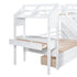 Twin over Twin Bunk Bed with Storage Staircase, Slide and Drawers, Desk with Drawers and Shelves, White(Expected Arrival Time: 1.17)