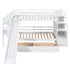 Twin over Twin Bunk Bed with Storage Staircase, Slide and Drawers, Desk with Drawers and Shelves, White(Expected Arrival Time: 1.17)