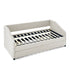 Twin Size Daybed with Trundle Upholstered Tufted Sofa Bed, Linen Fabric, Beige (82.5"x42.5"x34")