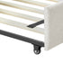 Twin Size Daybed with Trundle Upholstered Tufted Sofa Bed, Linen Fabric, Beige (82.5"x42.5"x34")
