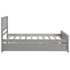 Twin size Platform Bed with Trundle; Gray