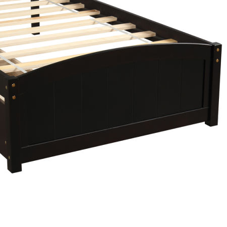 Twin size Platform Bed with Two Drawers; Espresso