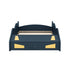 Twin Size Race Car-Shaped Platform Bed with Wheels and Storage, Dark Blue+Yellow