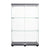 Two Door Glass Cabinet Glass Display Cabinet with 3 Shelves, Black